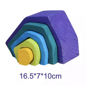 Wooden Rainbow Stacker Natural Wooden 2 CNF7