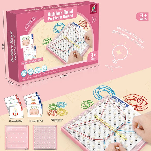 Load image into Gallery viewer, Kumon Rubber Band Pattern Board
