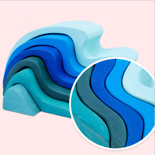 Load image into Gallery viewer, Wooden Rainbow Stacker Natural Wooden 5 CNF7
