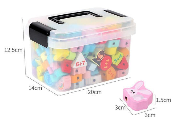 تحميل الصورة في عارض الصور ، Threading Beads Toys Educational Stringing Lacing Number Beads CNF1 - HN Bazar 
