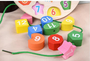 Educational Wooden Beaded Geometry Digital Clock CNF5 - HN Bazar 