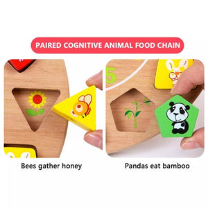 Animal Educational Wooden Beaded Geometry Digital Clock CNF5 - HN Bazar 