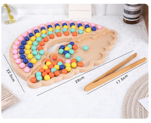 Rainbow Clip Beads Montessori Game Sensory Play Color Matching CNF1