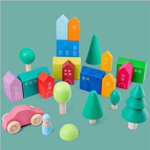 8 Pcs Multifunctional Wooden Green Forest Tree CNF7