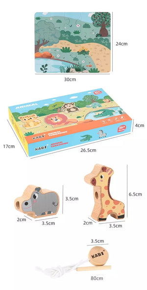Large Blocks Cartoon Wooden Beads CNF5