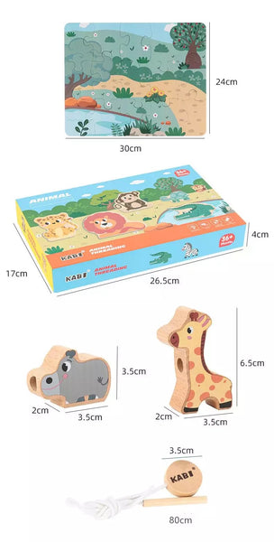 Load image into Gallery viewer, Large Blocks Cartoon Wooden Beads CNF5
