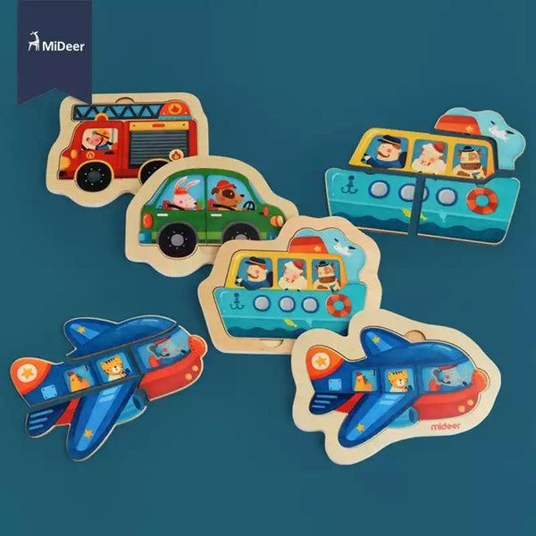 تحميل الصورة في عارض الصور ، Mideer Double-layer Small Wood Chip Puzzle - HN Bazar 
