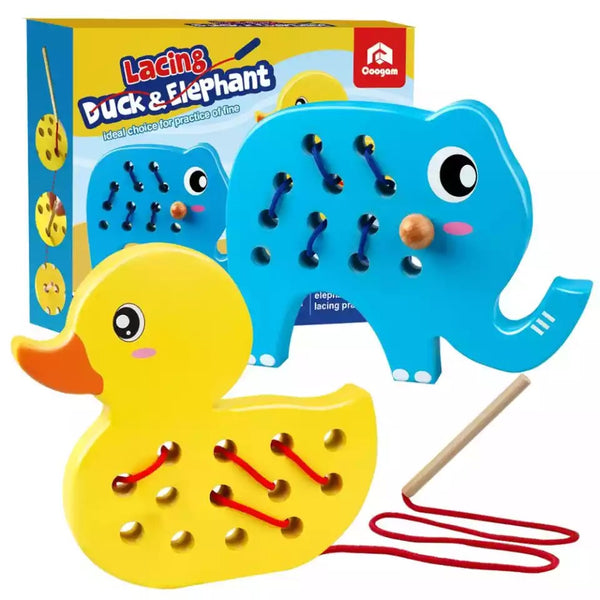 Load image into Gallery viewer, Zoo String Toy- Elephant and Duck CNF6

