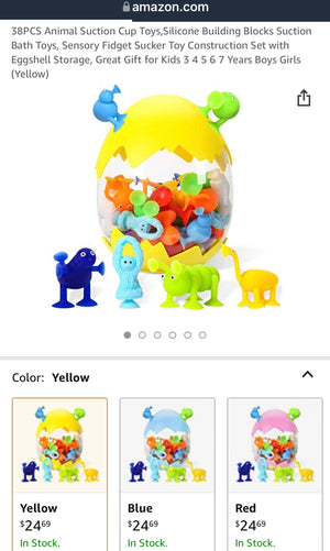 38 Pcs Animal Sucker Silicone Block -AE