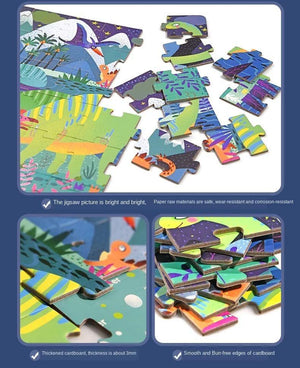 Mideer Children's Portable Box Puzzle- Dinosaur 104pcs - HN Bazar 