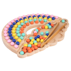 Rainbow Clip Beads Montessori Game Sensory Play Color Matching CNF1