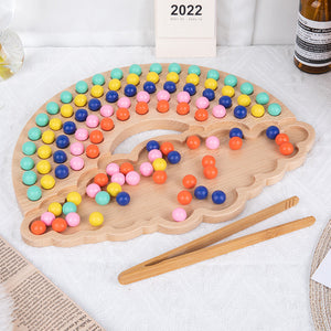 Rainbow Clip Beads Montessori Game Sensory Play Color Matching CNF1
