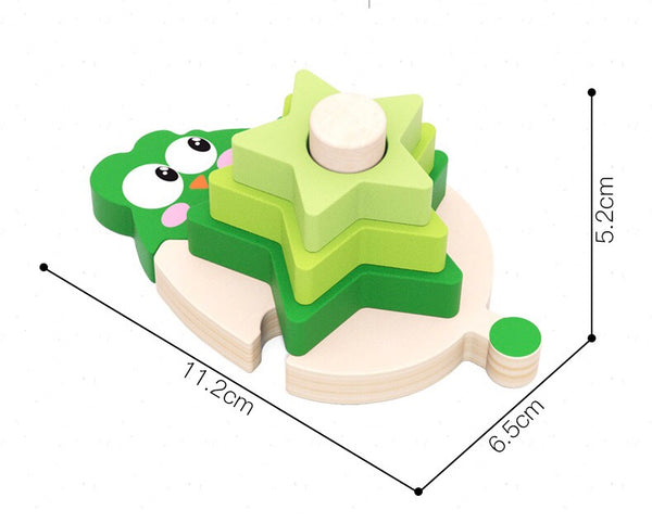 Load image into Gallery viewer, Wooden Chick Assembled With Gradient Colours Blocks Set - CNF7
