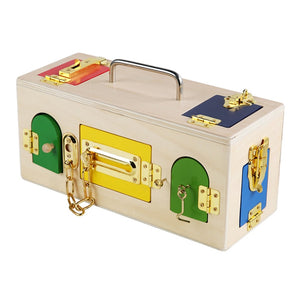 Wooden Montessori Lock Box Toys CNF1