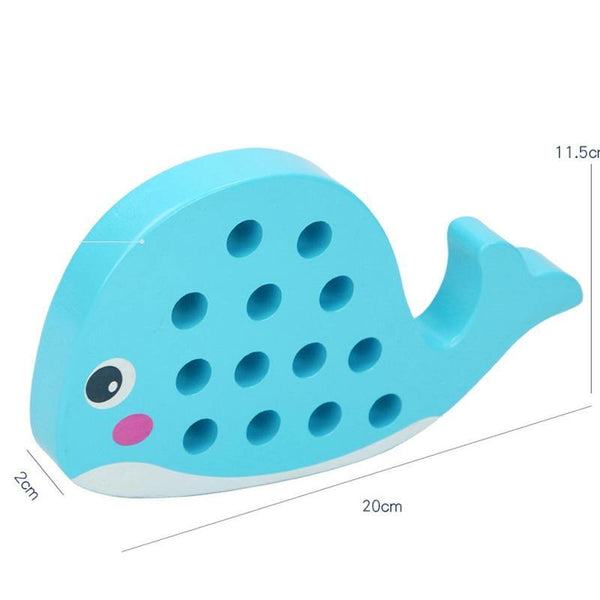 تحميل الصورة في عارض الصور ، Wooden Duck And Whale Threading Toys CNF1 - HN Bazar 
