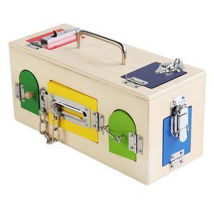 Wooden Montessori Lock Box Toys CNF1
