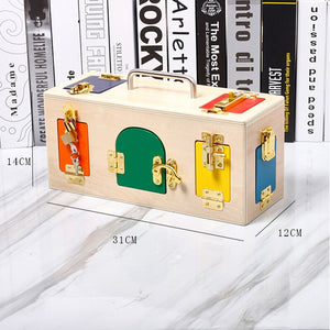 Wooden Montessori Lock Box Toys CNF1