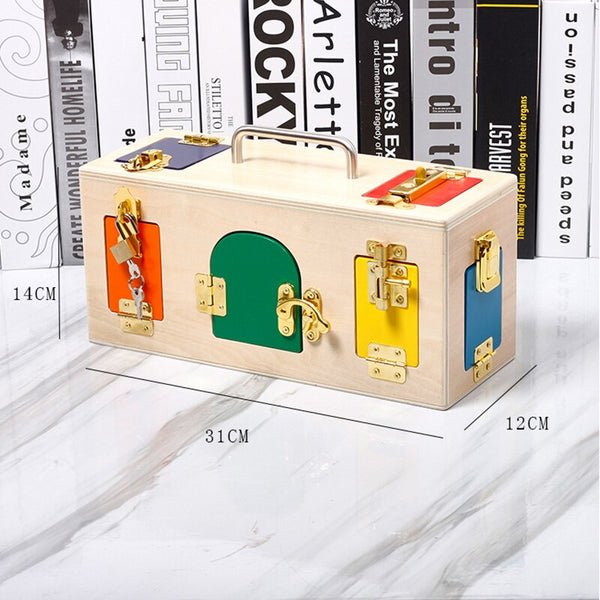 Load image into Gallery viewer, Wooden Montessori Lock Box Toys CNF1
