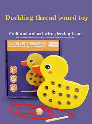 Wooden Duck And Whale Threading Toys CNF1 - HN Bazar 