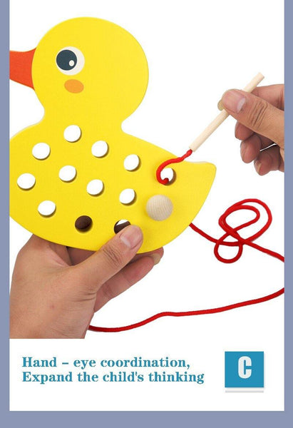 تحميل الصورة في عارض الصور ، Wooden Duck And Whale Threading Toys CNF1 - HN Bazar 
