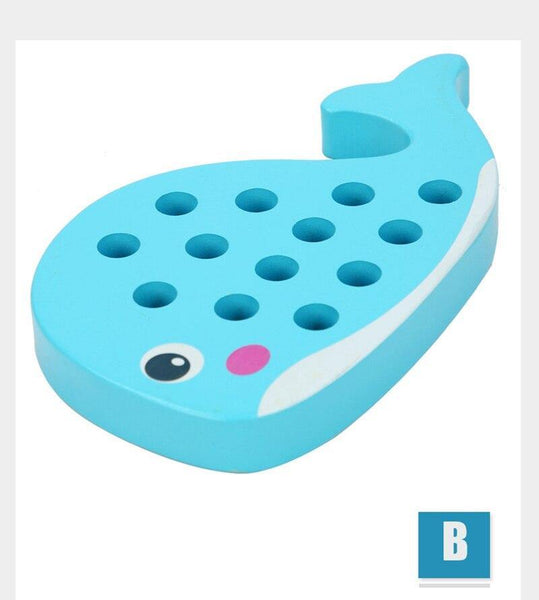 تحميل الصورة في عارض الصور ، Wooden Duck And Whale Threading Toys CNF1 - HN Bazar 
