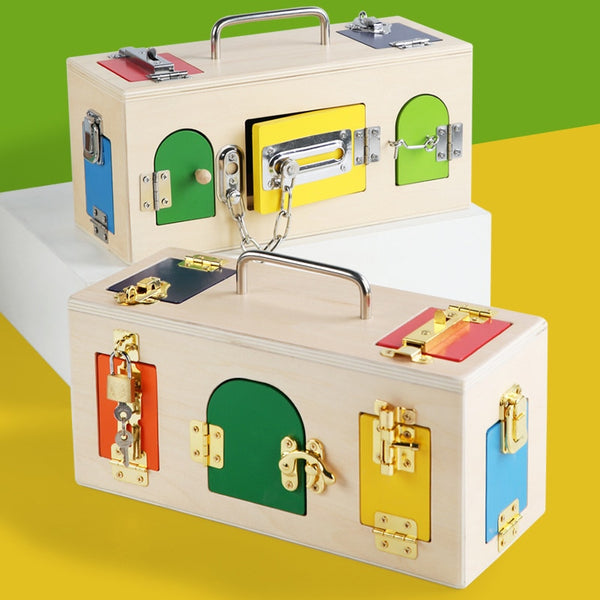 Load image into Gallery viewer, Wooden Montessori Lock Box Toys CNF1
