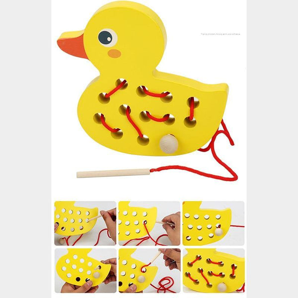 تحميل الصورة في عارض الصور ، Wooden Duck And Whale Threading Toys CNF1 - HN Bazar 
