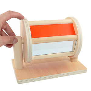 Montessori Sensory Spinning Drum with Mirror Sounds Drum CNF1