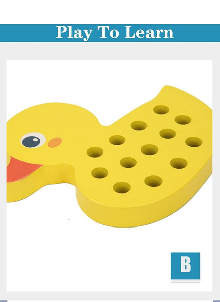 تحميل الصورة في عارض الصور ، Wooden Duck And Whale Threading Toys CNF1 - HN Bazar 
