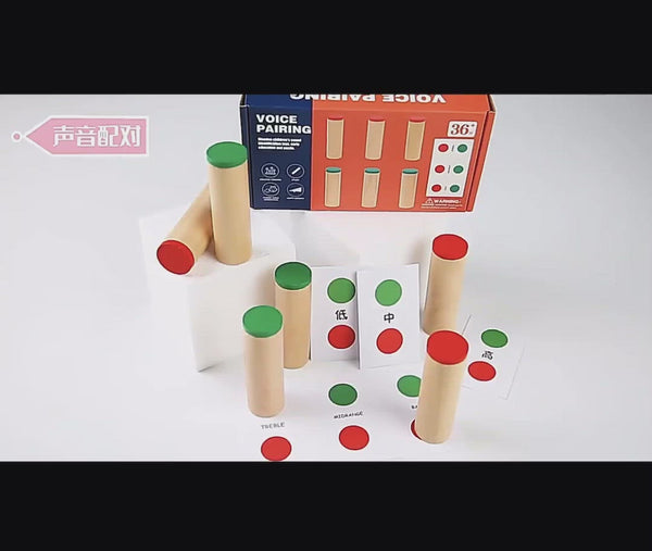 Load and play video in Gallery viewer, Wooden Voice Pairing Sound Identification Game CNF6
