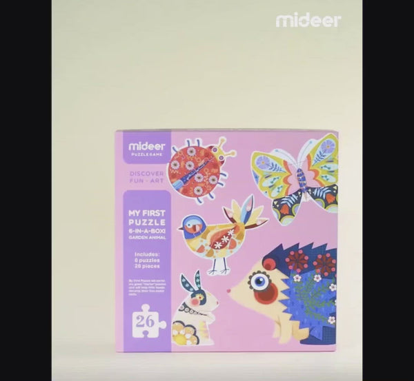 Load and play video in Gallery viewer, Mideer 6 in 1 Puzzle Garden Animals
