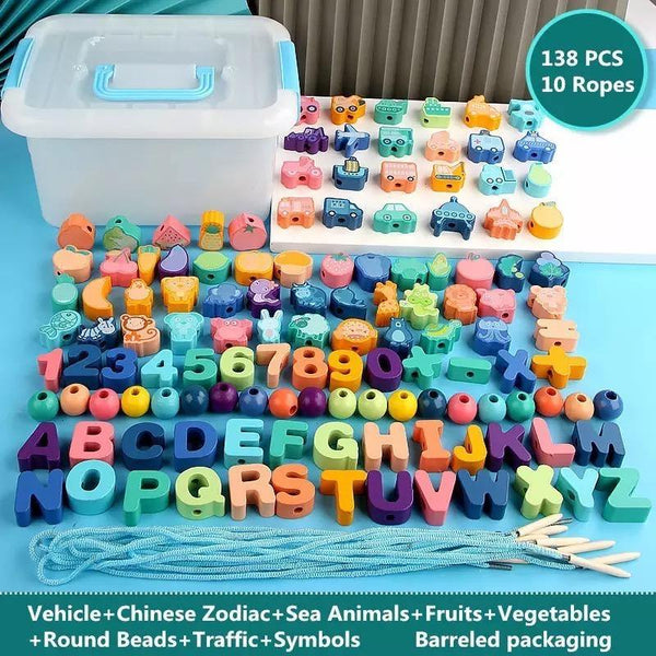 تحميل الصورة في عارض الصور ، Educational Stringing Lacing Number Beads CNF1 - HN Bazar 
