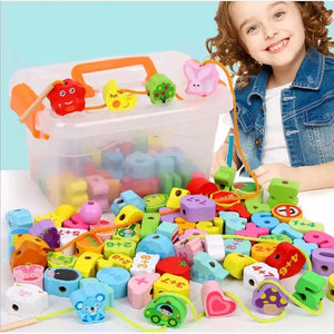 Threading Beads Toys Educational Stringing Lacing Number Beads CNF1 - HN Bazar 