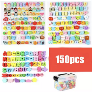 Threading Beads Toys Educational Stringing Lacing Number Beads CNF1 - HN Bazar 