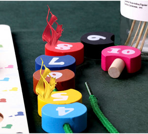 Wooden Worm Stringing Beaded Toys CNF7