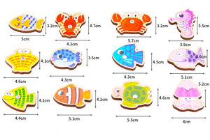 58 Pcs Wooden Magnetic Fishing Puzzles - CNF C
