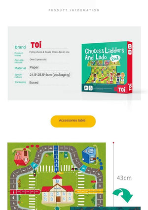 TOI 2 in 1 Chutes & Ladders Games Board - HN Bazar 