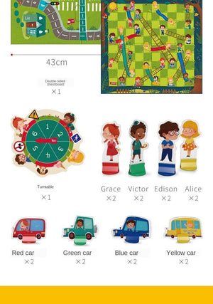 TOI 2 in 1 Chutes & Ladders Games Board - HN Bazar 