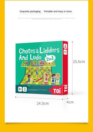 TOI 2 in 1 Chutes & Ladders Games Board - HN Bazar 