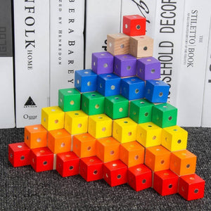 10Pcs Wooden Magenetic Cubic Bricks 2.5 Cm CNF5 - HN Bazar 