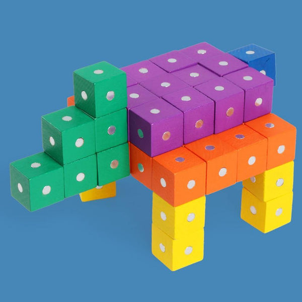 Load image into Gallery viewer, 10Pcs Wooden Magenetic Cubic Bricks 2.5 Cm CNF5 - HN Bazar 
