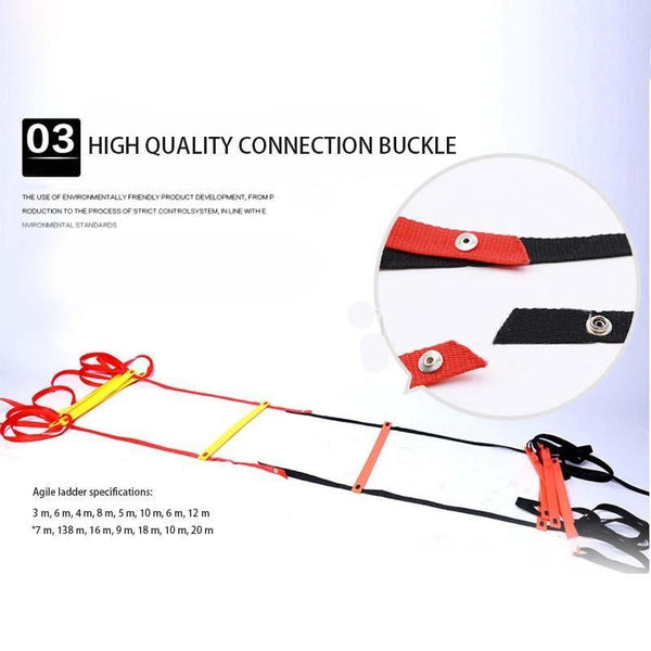 تحميل الصورة في عارض الصور ، Rung Nylon Straps Agility Ladder Training Stairs CNF3 - HN Bazar 
