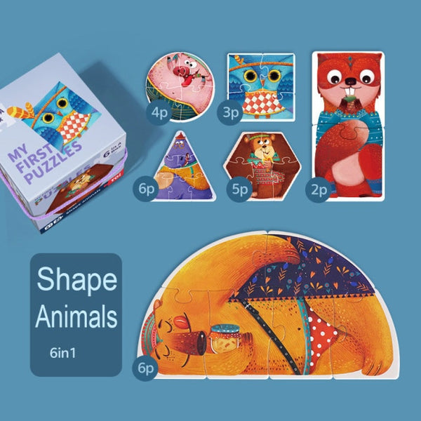 Load image into Gallery viewer, TOI My First Puzzles 3D Double-sided Cognitive Puzzles
