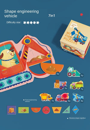 TOI My First Puzzles 3D Double-sided Cognitive Puzzles