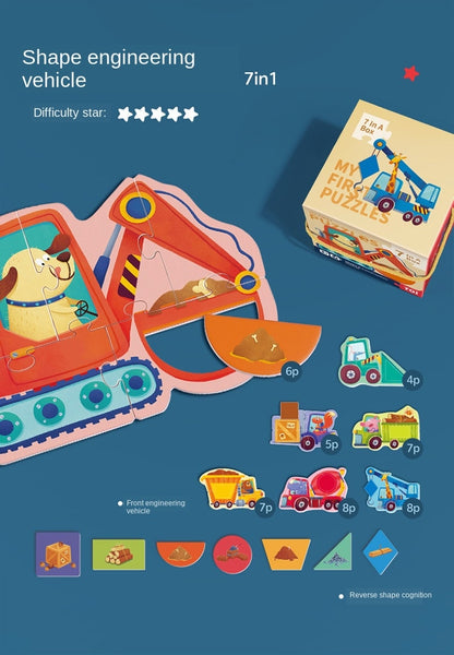 Load image into Gallery viewer, TOI My First Puzzles 3D Double-sided Cognitive Puzzles
