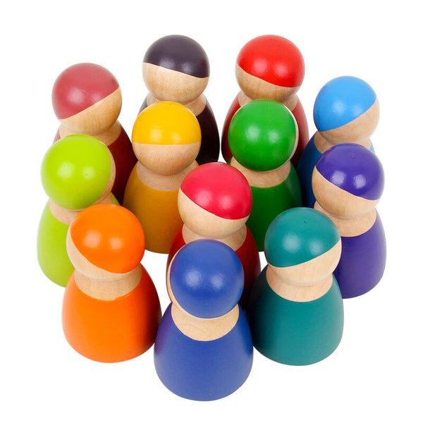 Load image into Gallery viewer, Wooden Rainbow Blocks Montessori Friends CNF7
