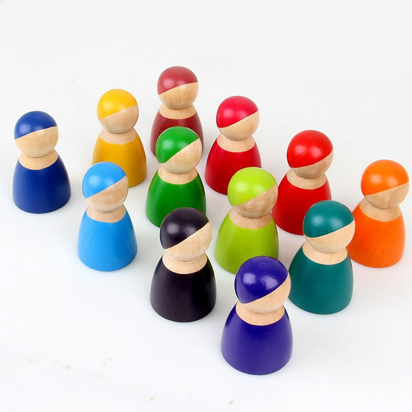Load image into Gallery viewer, Wooden Rainbow Blocks Montessori Friends CNF7
