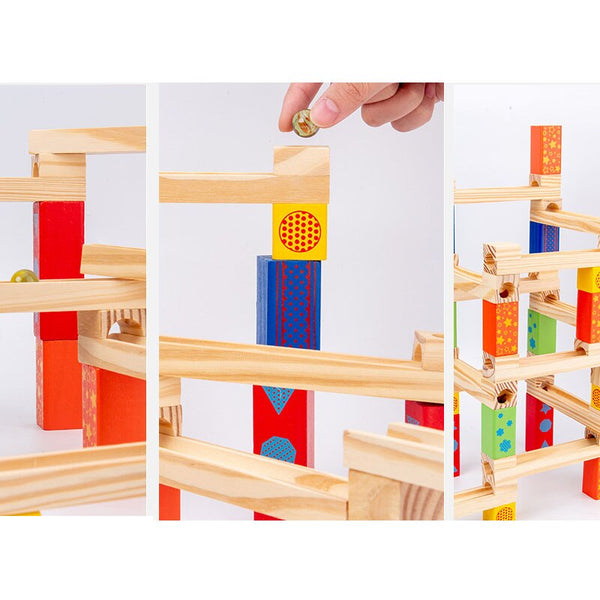 Load image into Gallery viewer, 52Pcs Wooden Marble Runs Block CNF1
