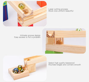 52Pcs Wooden Marble Runs Block CNF1