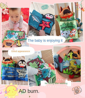 2Pcs Montessori Baby Books Soft Cloth Book -AE